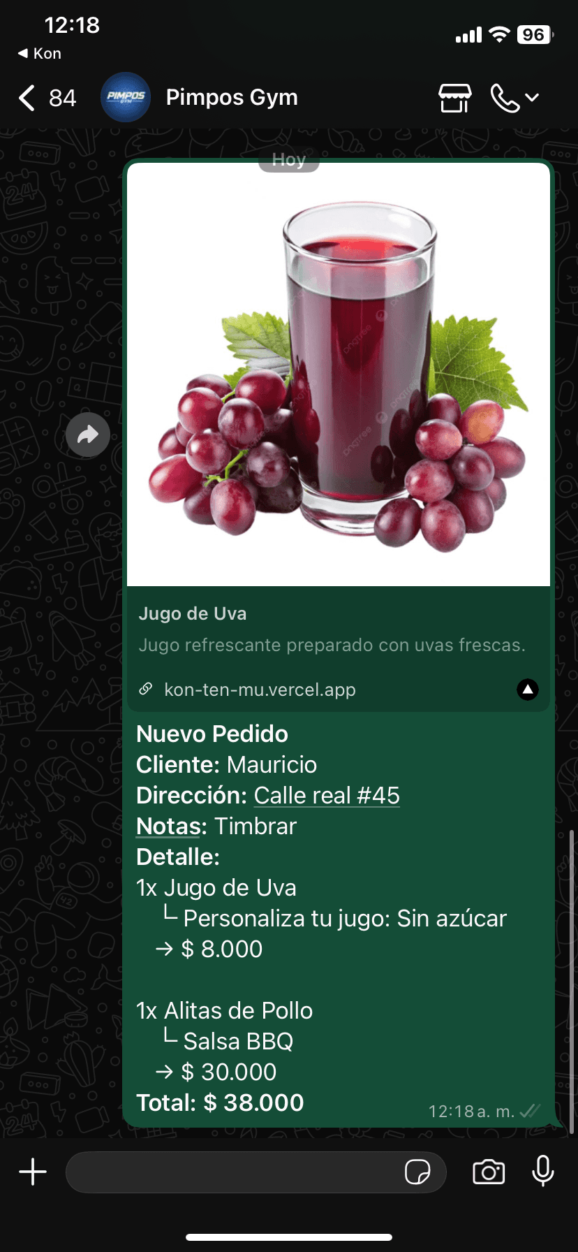 Pedido por WhatsApp